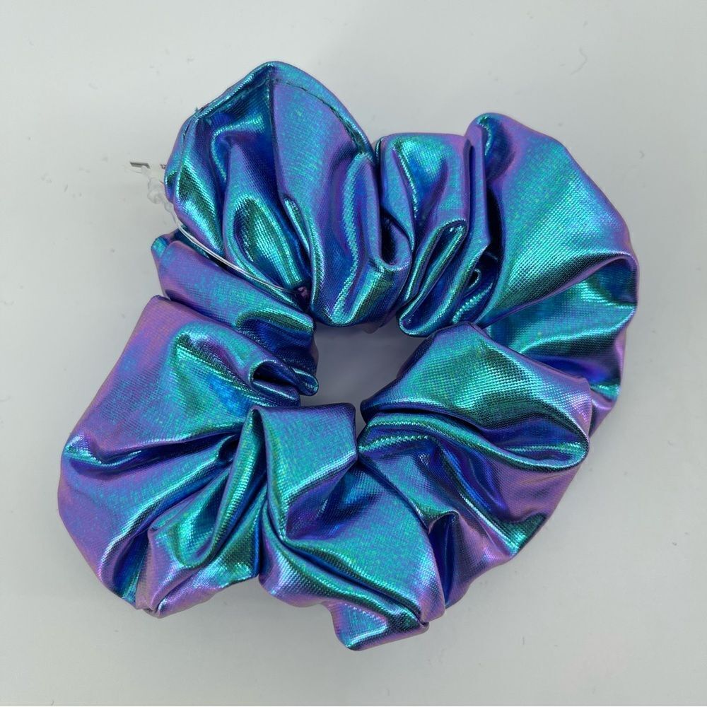 Metallic Shiny Mermaid Elastic Hair Scrunchie, One Size, Women Or Girls - Picture 3 of 5